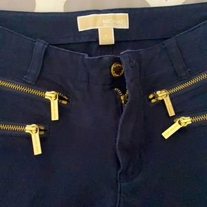 Michael Kors Navy blue Skinny Jeans Gold Zipper